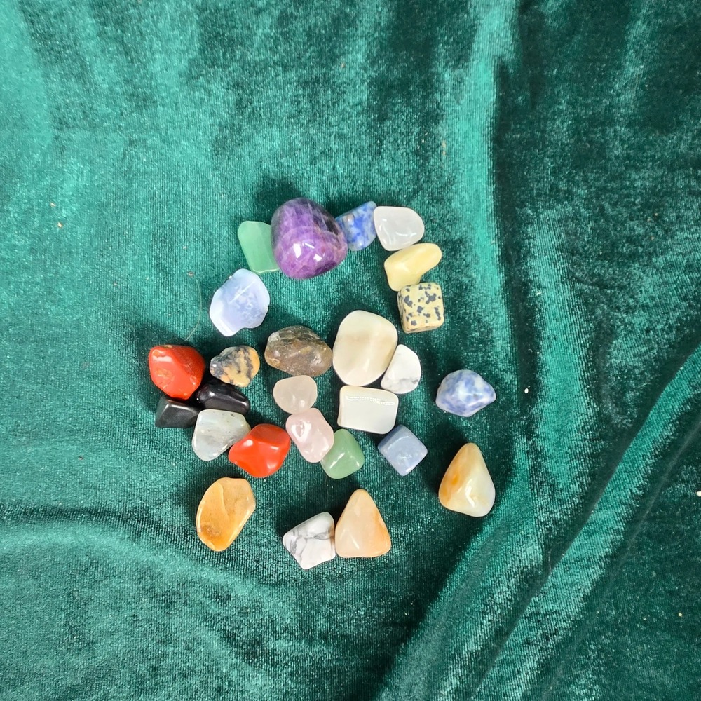Mixed Tumbled‎ Polished Gemstones Lot .36 oz Natural Stone Rocks Minerals